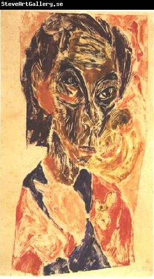 Ernst Ludwig Kirchner Head of a sick man - Selfportrait